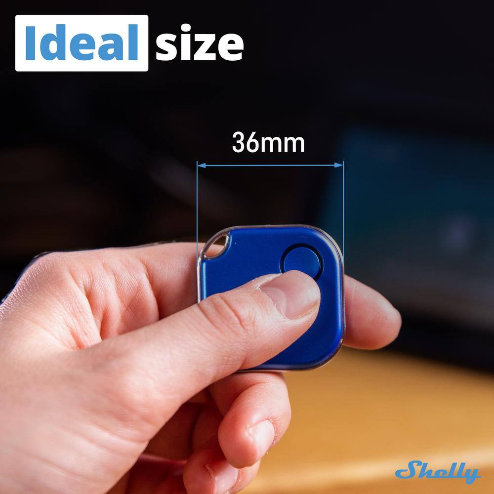 Shelly BLU Button1 Blue, Bluetooth Controlled Action and Scene Activation Button, Long Range Multi-Click Trigger (Pack of 2)