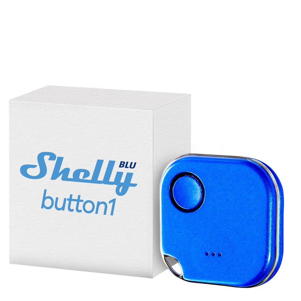 Shelly BLU Button1 Blue, Bluetooth Controlled Action and Scene Activation Button, Long Range Multi-Click Trigger (Pack of 2)