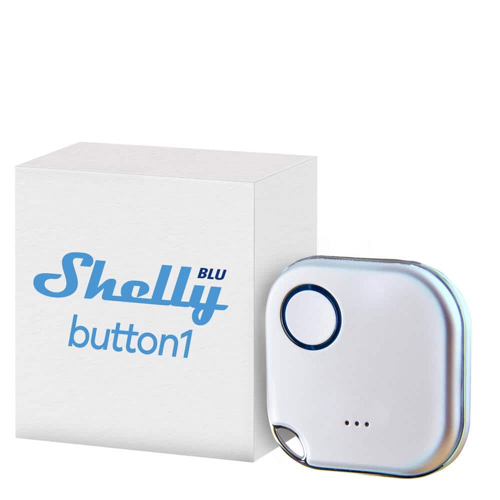 Shelly BLU Button1 White, Bluetooth Controlled Action and Scene Activation Button, Long Range Multi-Click Trigger (Pack of 2)