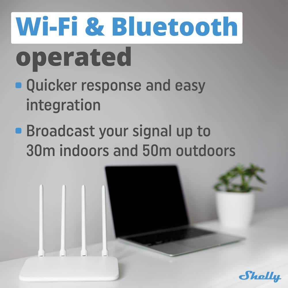Shelly BLU Gateway, Bluetooth to Wi-Fi Gateway USB-A Dongle, Custom Scripting, Wi-Fi Extender, Home Automation