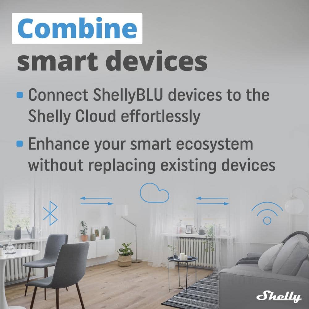 Shelly BLU Gateway, Bluetooth to Wi-Fi Gateway USB-A Dongle, Custom Scripting, Wi-Fi Extender, Home Automation