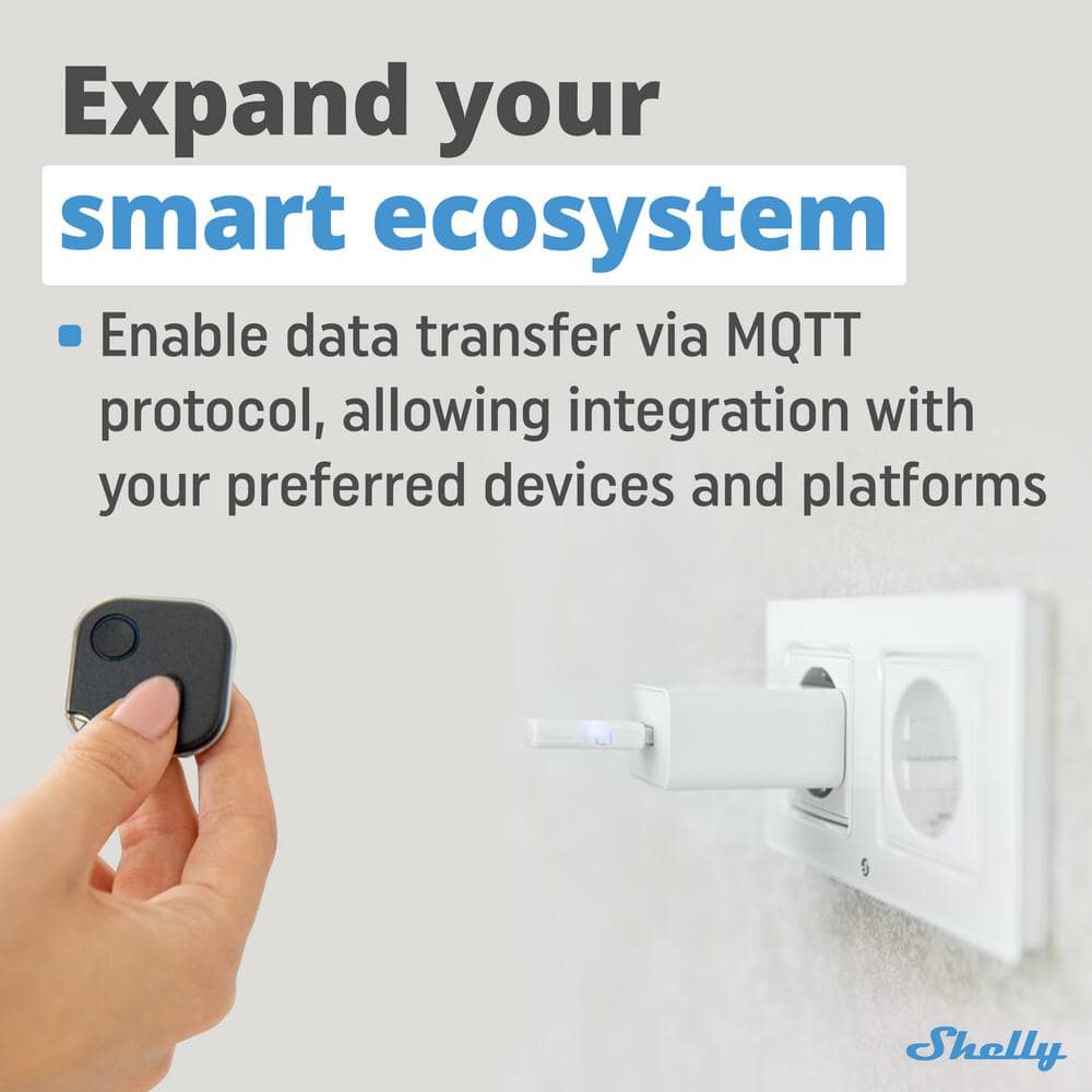 Shelly BLU Gateway, Bluetooth to Wi-Fi Gateway USB-A Dongle, Custom Scripting, Wi-Fi Extender, Home Automation