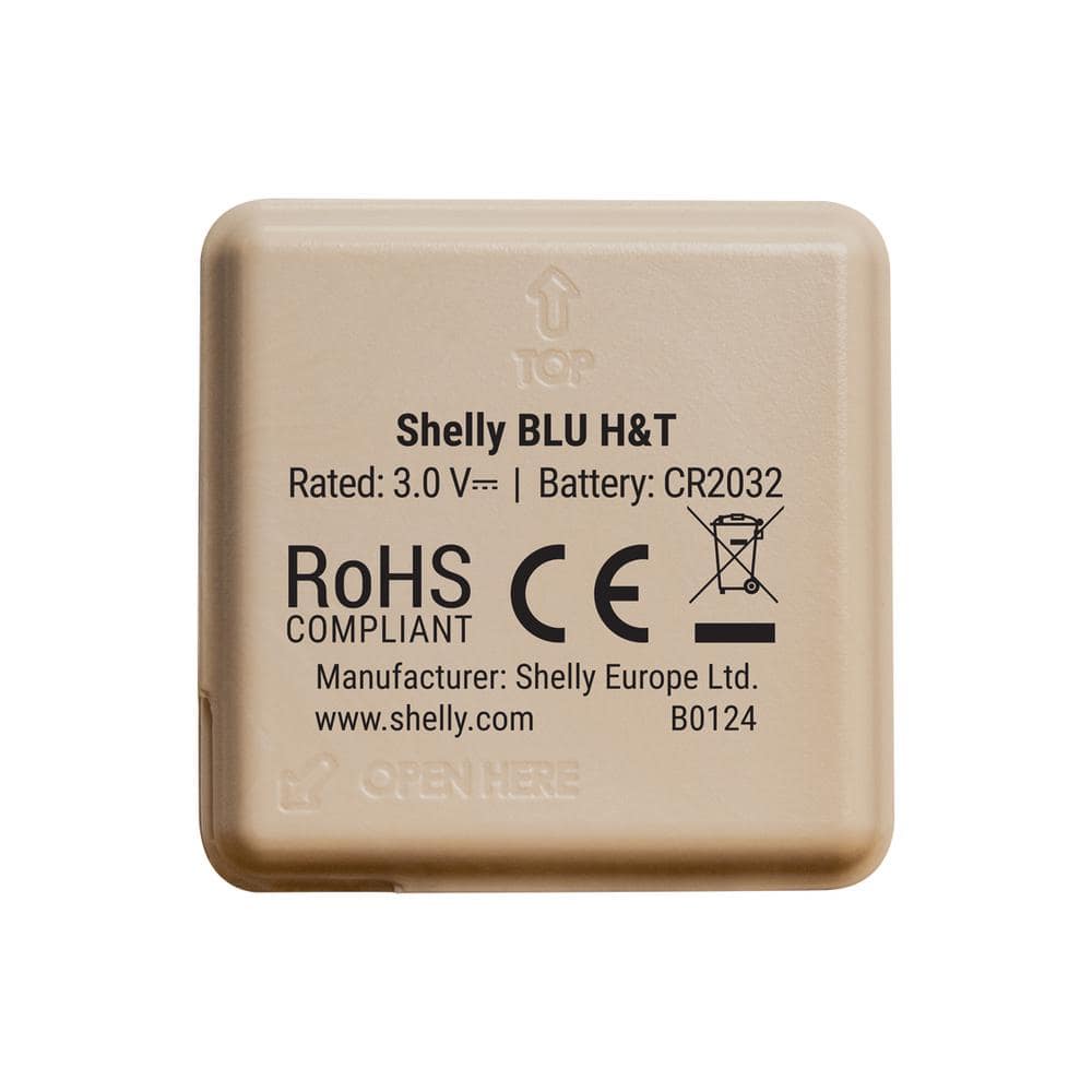 Shelly BLU H and T Mocha, Bluetooth Temperature and Humidity Sensor, IP54 Rated Water and Dust-Resilient (Pack of 2)