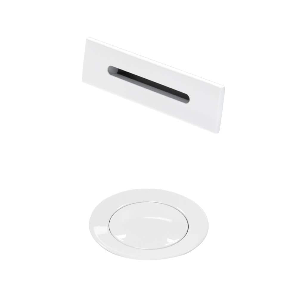 Wyndham Collection Pop-Up Drain Trim Kit with Overflow Plate, Shiny White