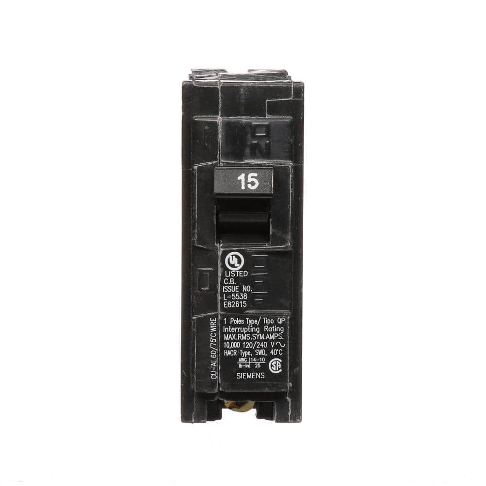 Siemens 15 Amp Single Pole (12-Pack) and 20 Amp Single Pole (24-Pack) Circuit Breakers