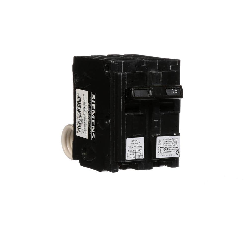 Siemens 15 Amp Single-Pole Type QP Circuit Breaker with 120-Volt Shunt Trip