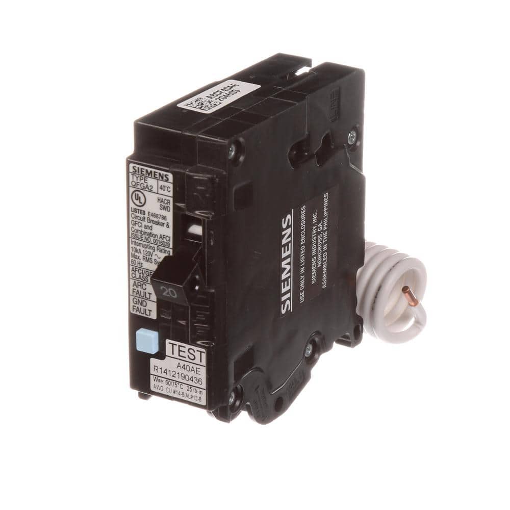 Siemens 20 Amp AFCI/GFCI Dual Function Circuit Breaker