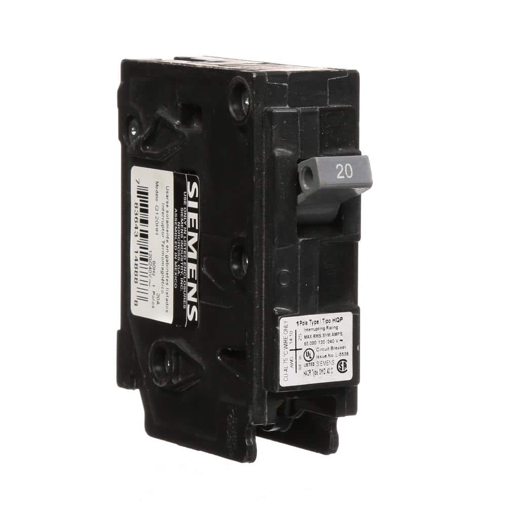 Siemens 20 Amp 1-Pole 65 kA Type HQP Circuit Breaker