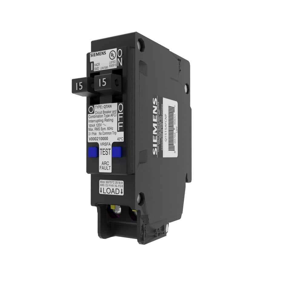 Siemens 15 Amp 120-Volt 1-Pole Tandem CAFCI Type QTAN Circuit Breaker