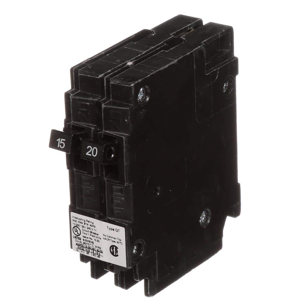 Siemens 15/20 Amp Single Pole Tandem NCL Type QT Circuit Breaker