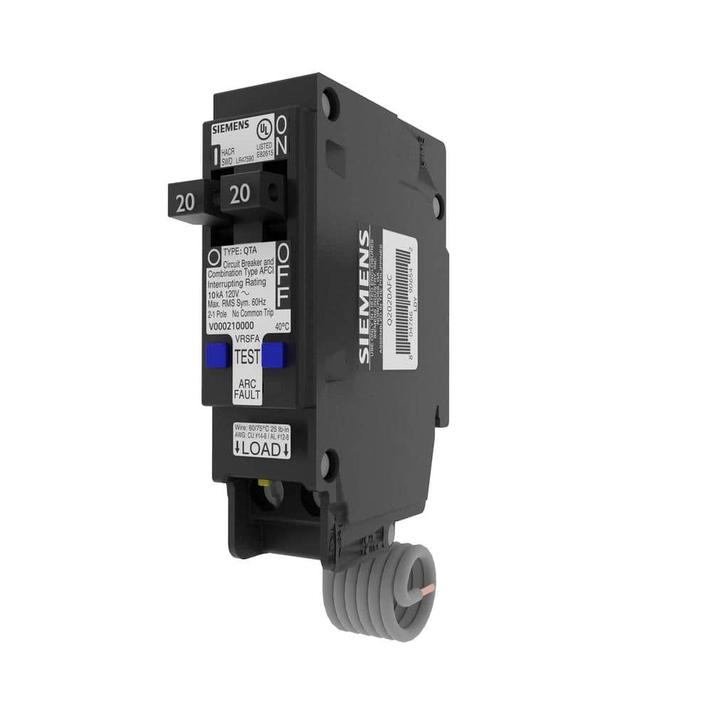 Siemens 20 Amp 120-Volt 1-Pole Tandem CAFCI Type QTA Circuit Breaker