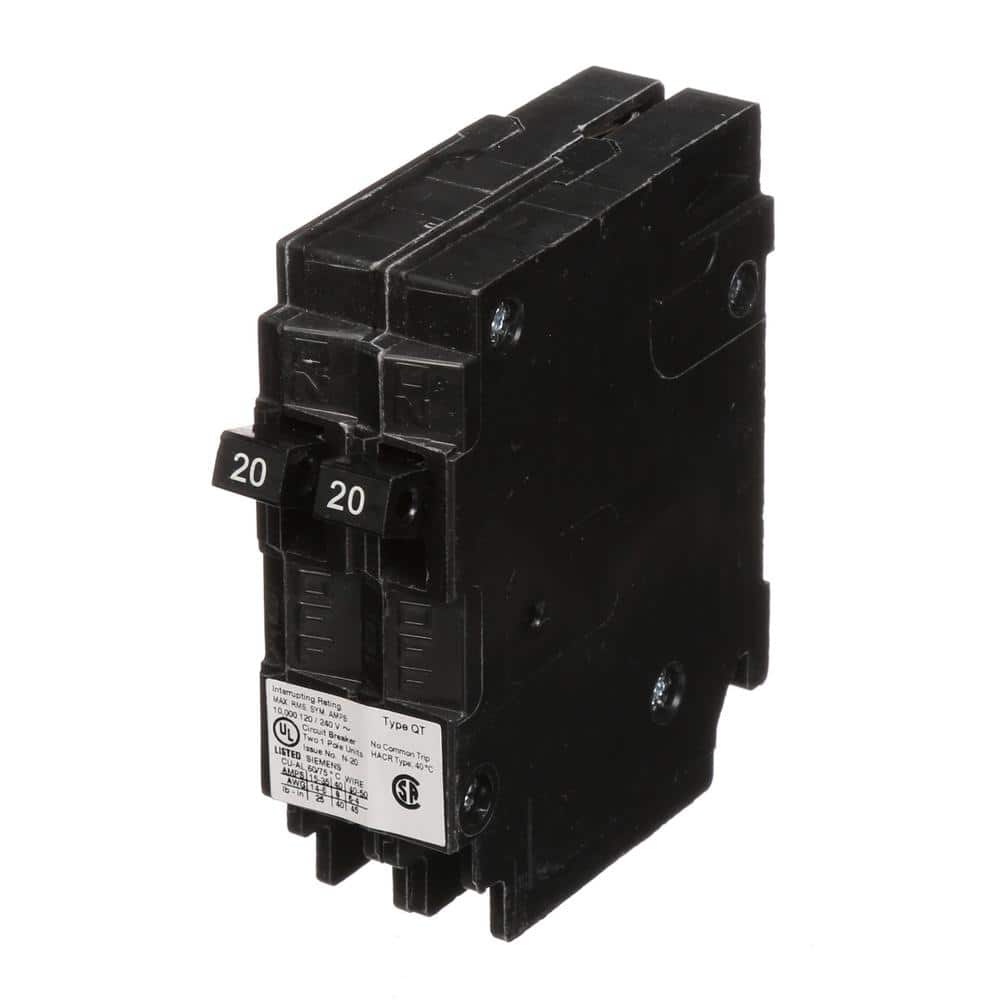 Siemens (2) 20 Amp Tandem Single Pole Type QT NCL-Circuit Breaker