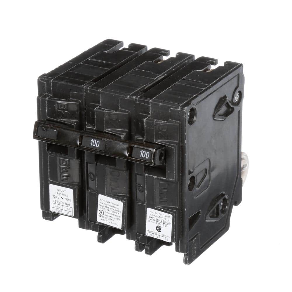 Siemens 100 Amp Double-Pole Type QP Circuit Breaker with 120-Volt Shunt Trip