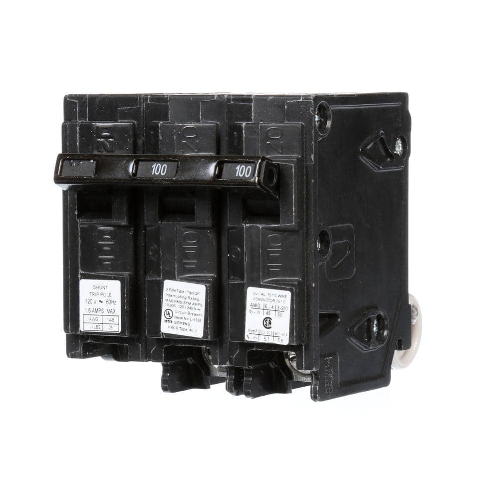 Siemens 100 Amp Double-Pole Type QP Circuit Breaker with 120-Volt Shunt Trip
