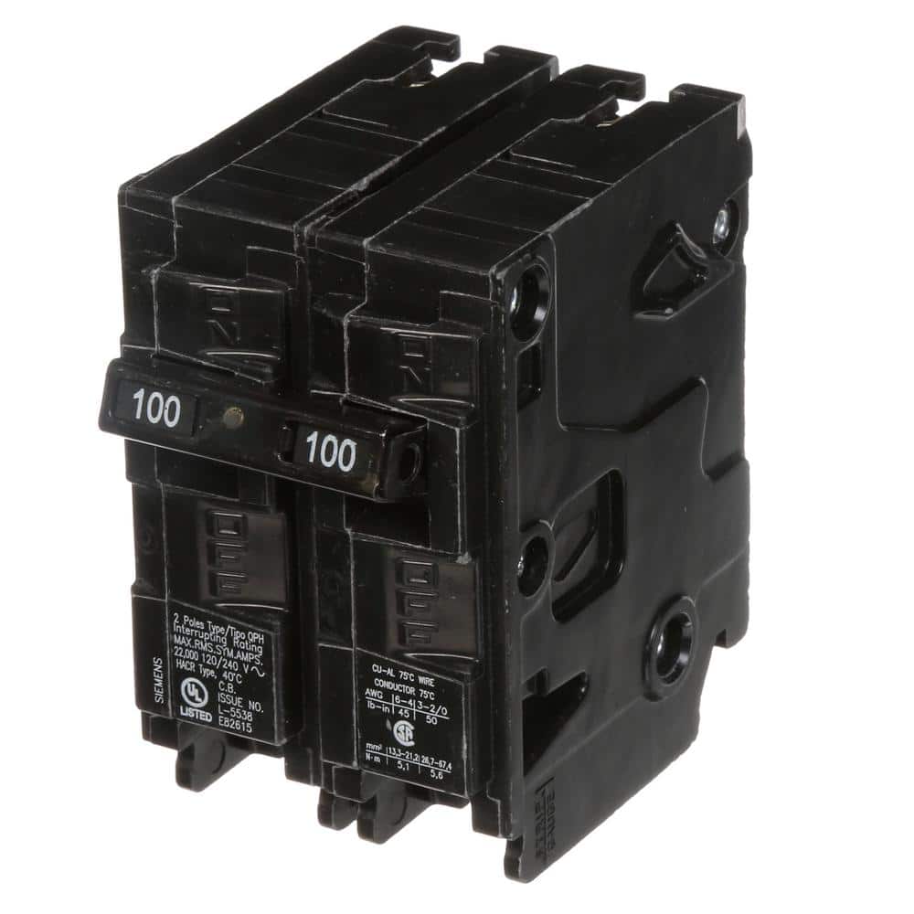 Siemens 100 Amp Double-Pole Type QPH 22kA Circuit Breaker