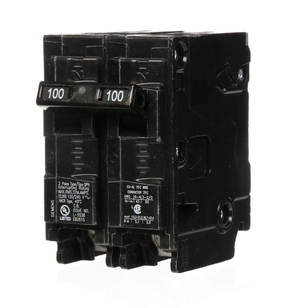 Siemens 100 Amp Double-Pole Type QPH 22kA Circuit Breaker