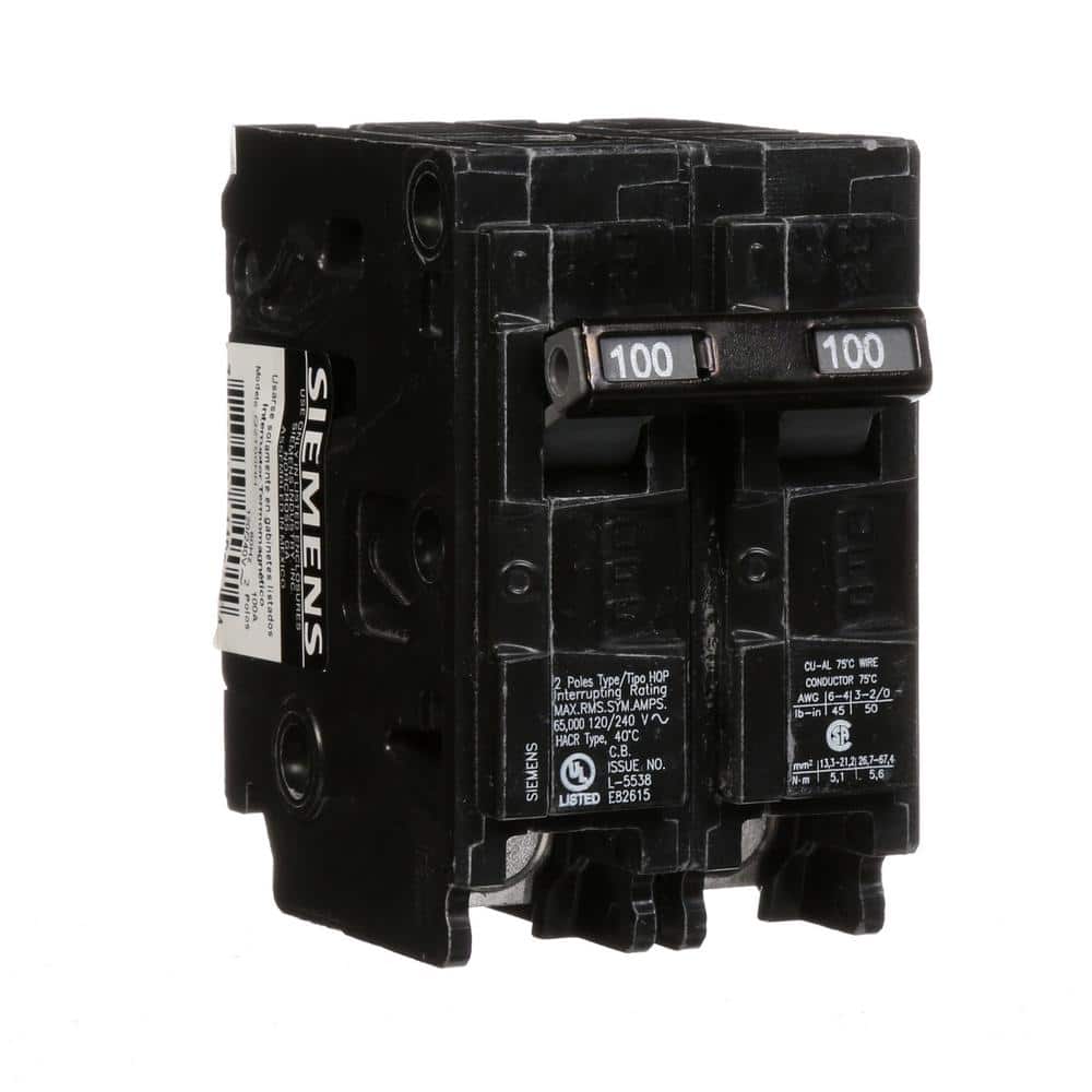 Siemens 100 Amp Double-Pole Type HQP 65kA Circuit Breaker