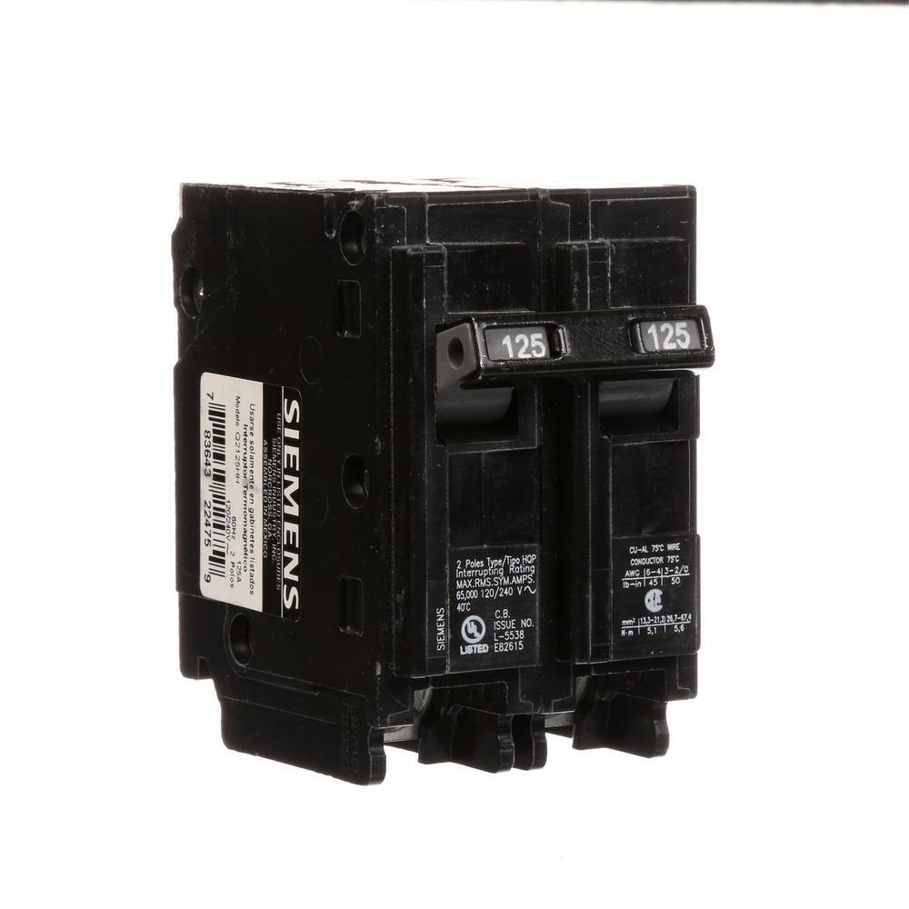 Siemens 125 Amp 2-Pole HQP 65 kA Circuit Breaker