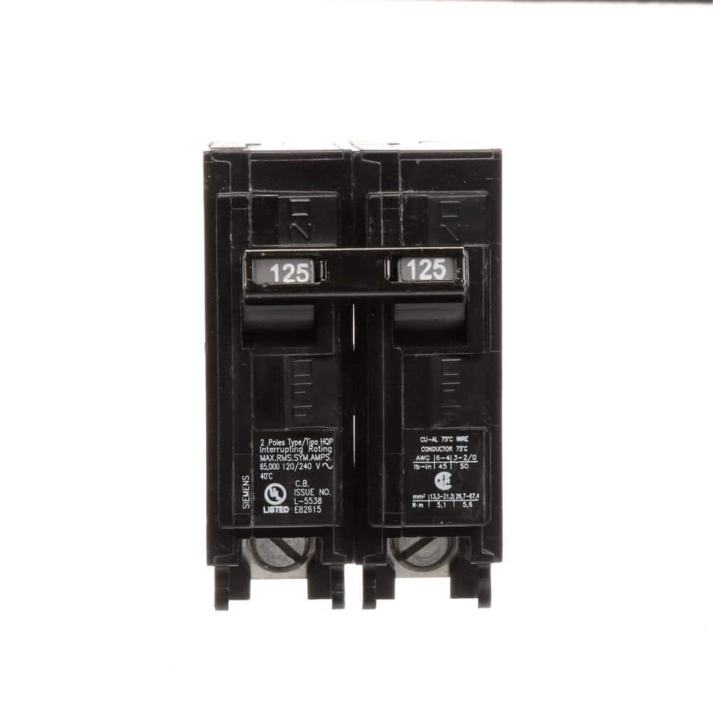 Siemens 125 Amp 2-Pole HQP 65 kA Circuit Breaker