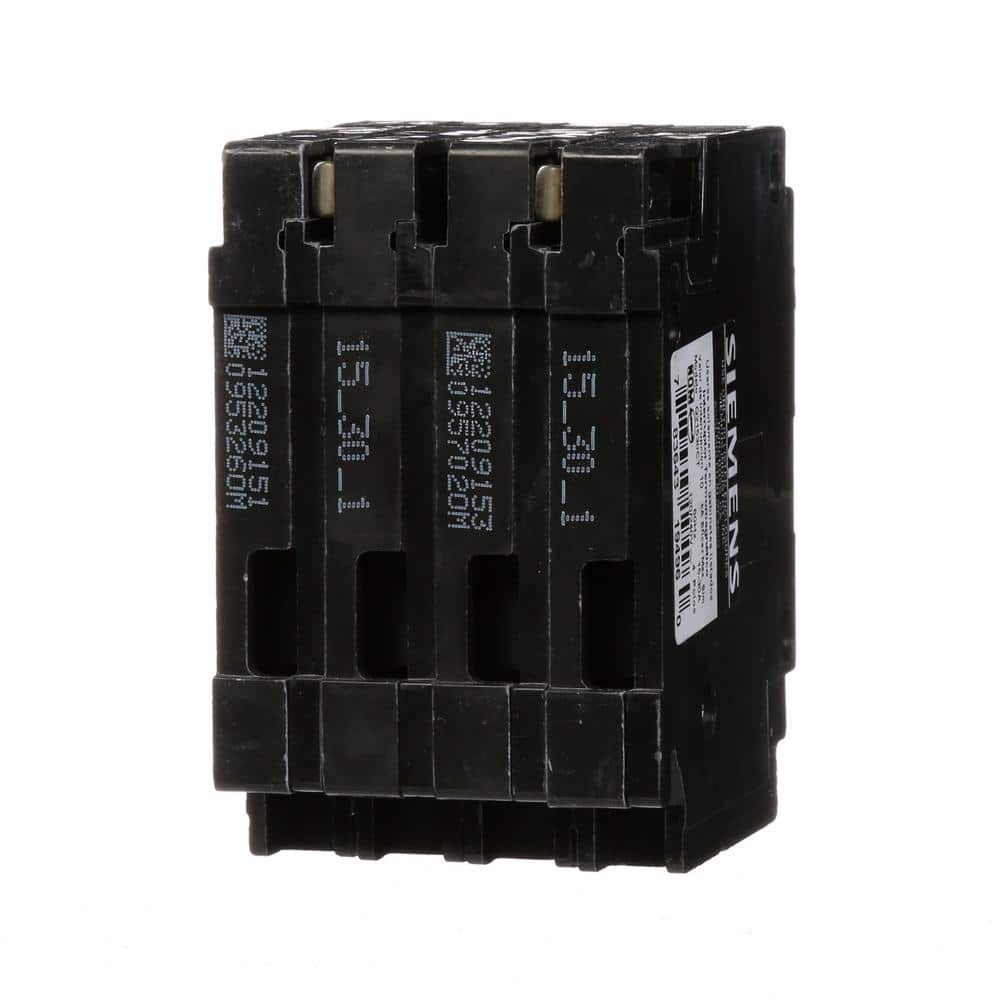Siemens Triplex 2-Outer 15 Amp Single-Pole and 1-Inner 30 Amp Double-Pole Circuit Breaker