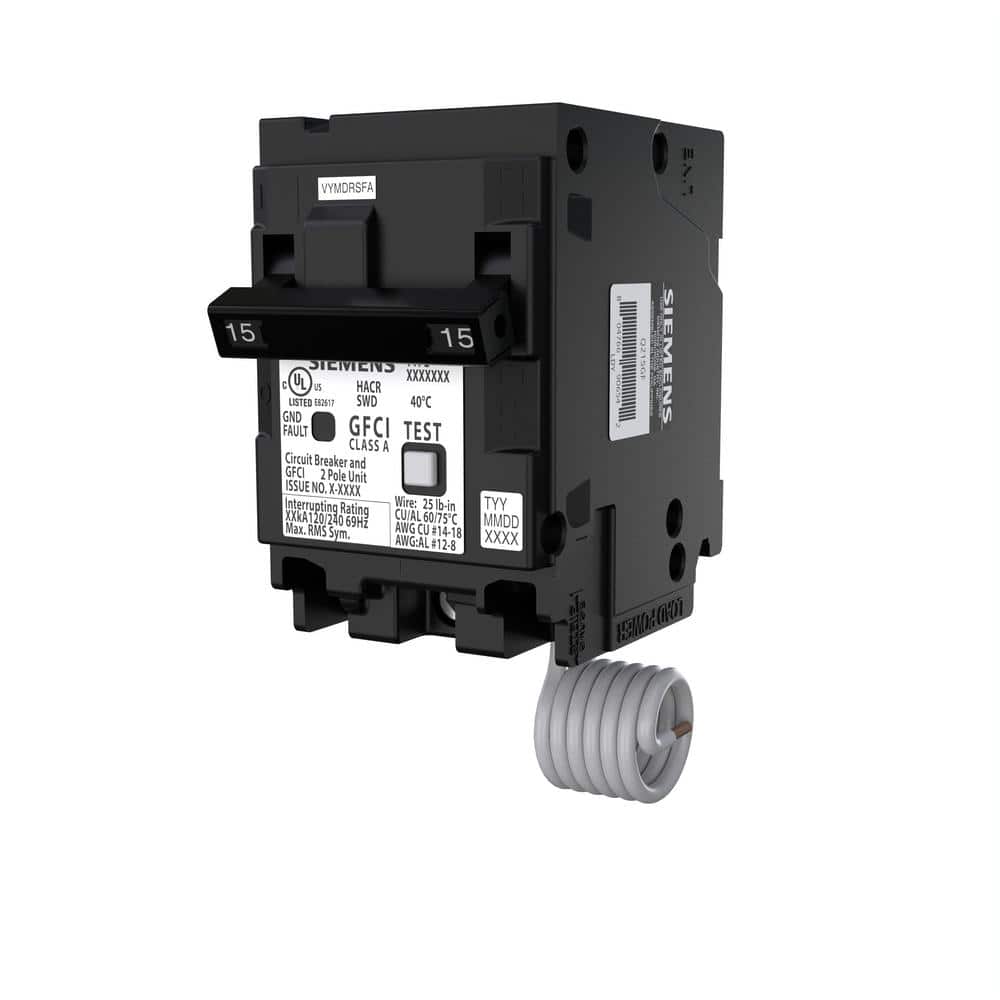 Siemens QPFB 15 Amp 2-Pole GFCI Circuit Breaker