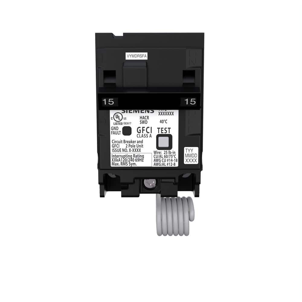 Siemens QPFB 15 Amp 2-Pole GFCI Circuit Breaker