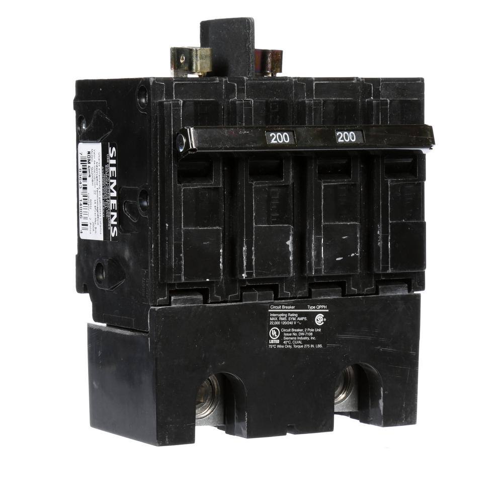 Siemens 200 Amp Double-Pole 22kA Type QPPH Circuit Breaker