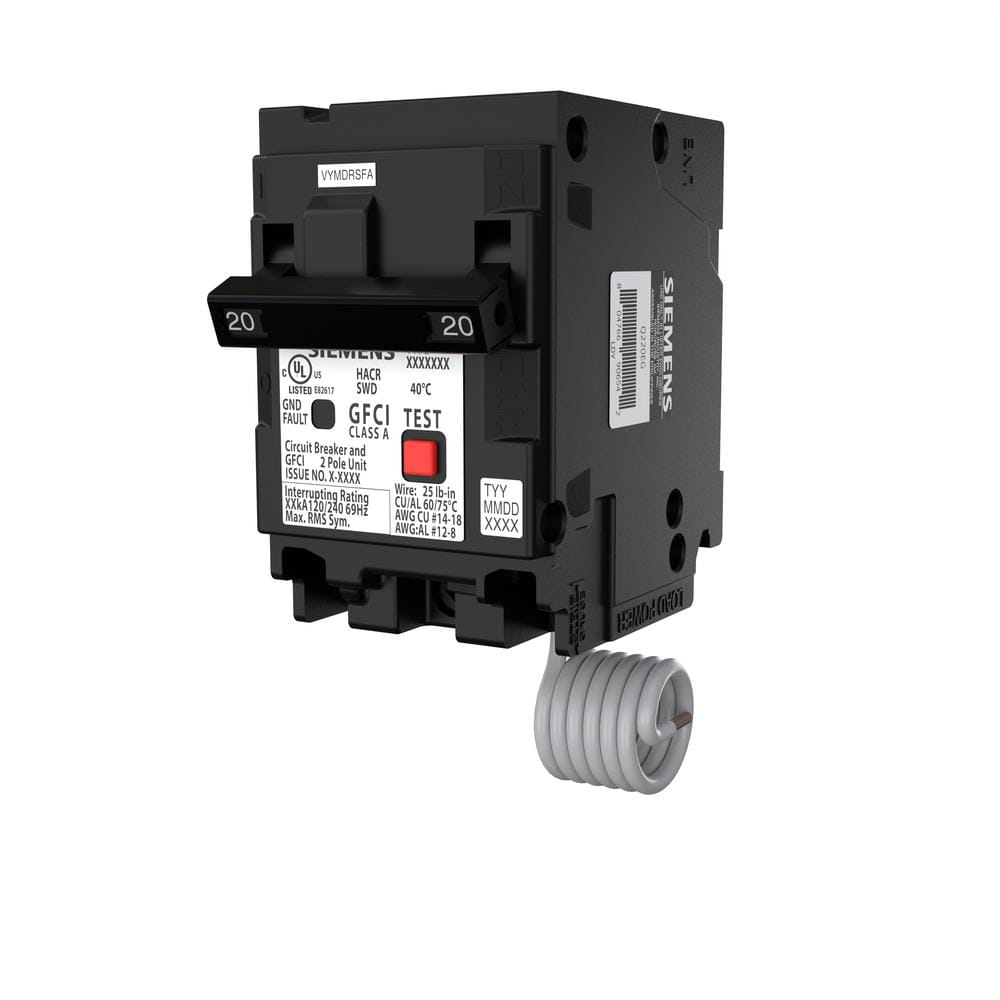 Siemens QEB 20 Amp 2-Pole GFCI (30 mA) Circuit Breaker