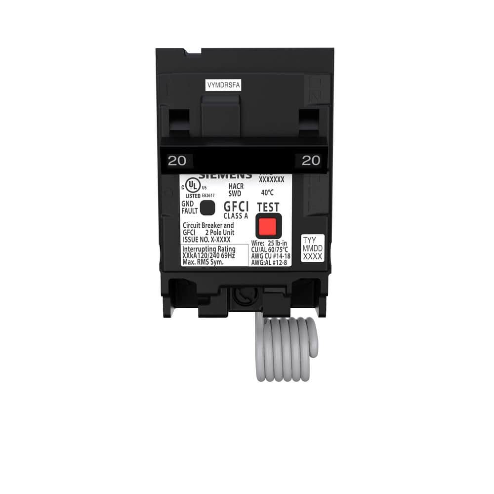 Siemens QEB 20 Amp 2-Pole GFCI (30 mA) Circuit Breaker
