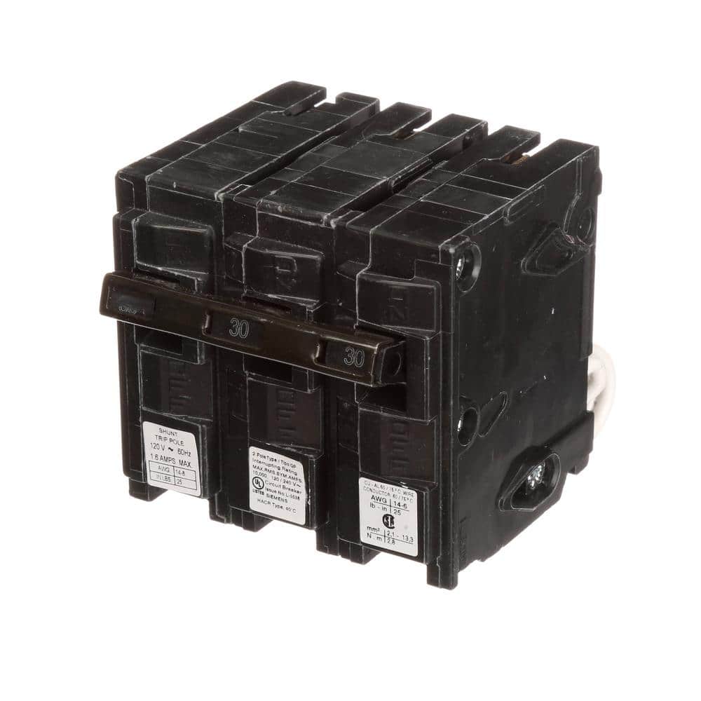 Siemens 30 Amp 2-Pole QP 10 kA Circuit Breaker with Shunt Trip