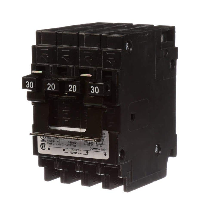 Siemens Quadplex Two Double Pole 30 Amp Outside Two Double Pole 20 Amp Inside Circuit Breaker