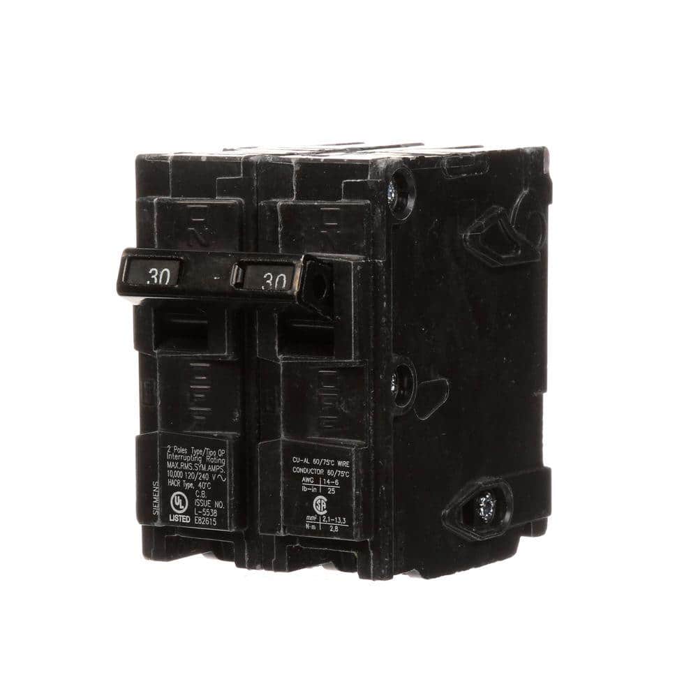 Siemens 30 Amp Double-Pole Type QP Circuit Breaker
