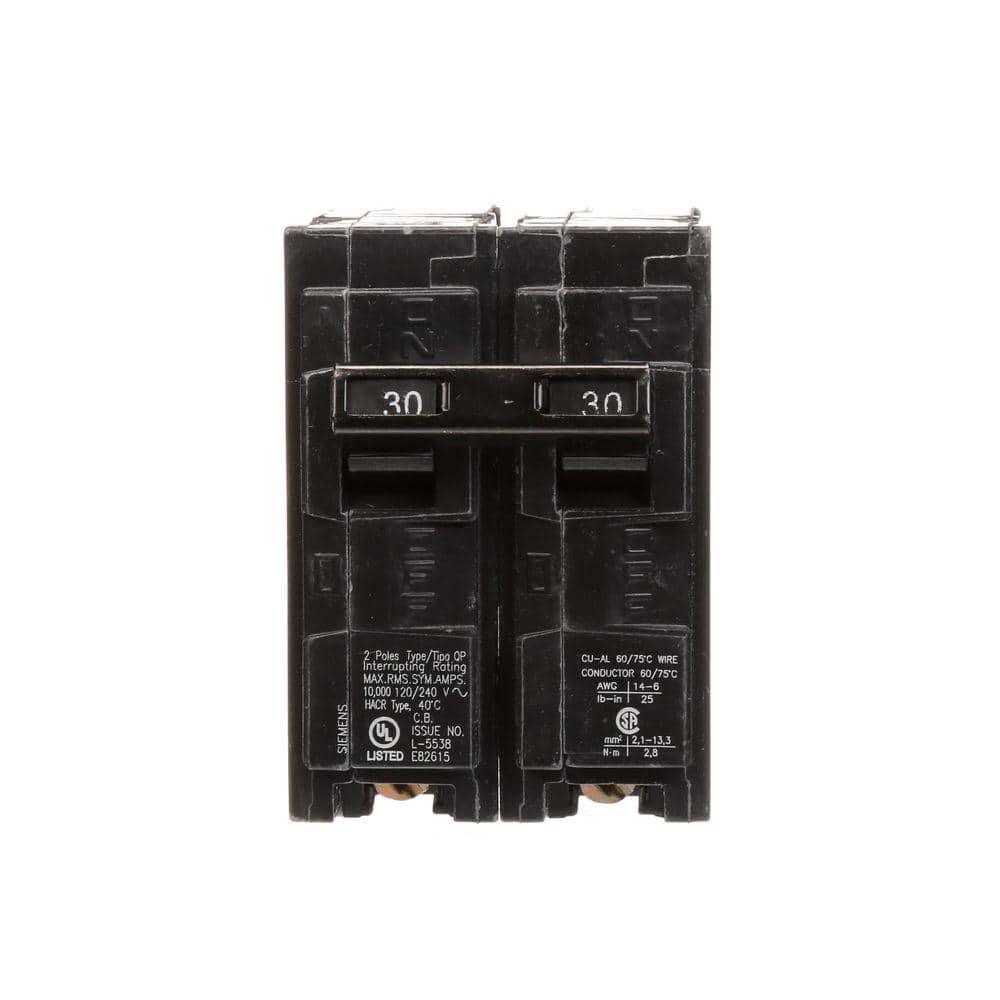 Siemens 30 Amp Double-Pole Type QP Circuit Breaker