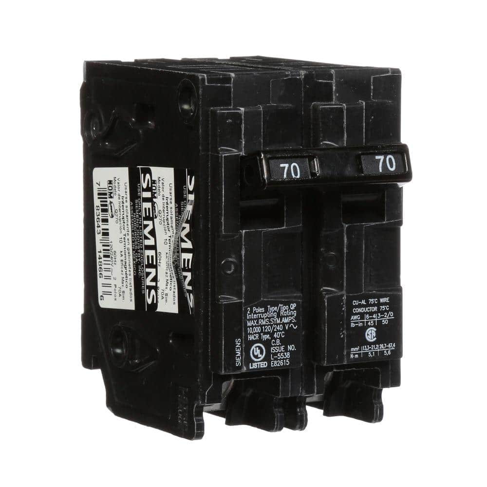 Siemens 70 Amp Double-Pole Type QP Circuit Breaker