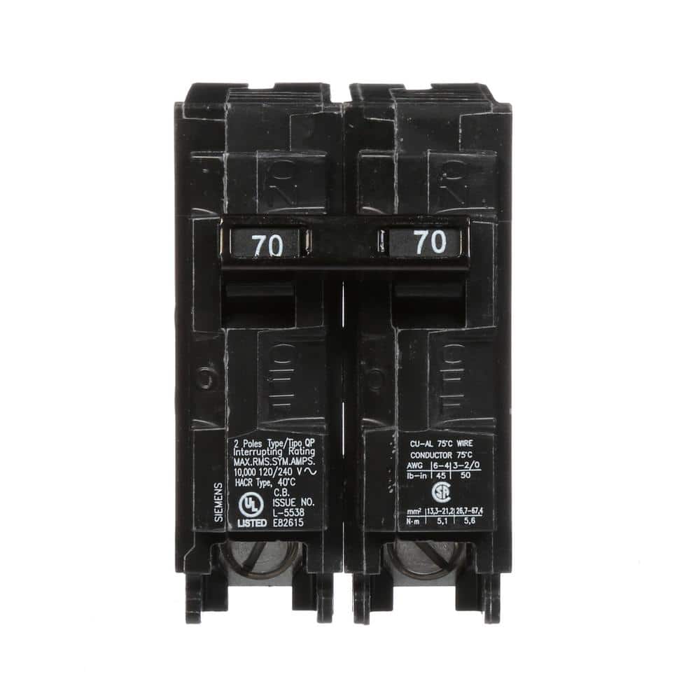 Siemens 70 Amp Double-Pole Type QP Circuit Breaker