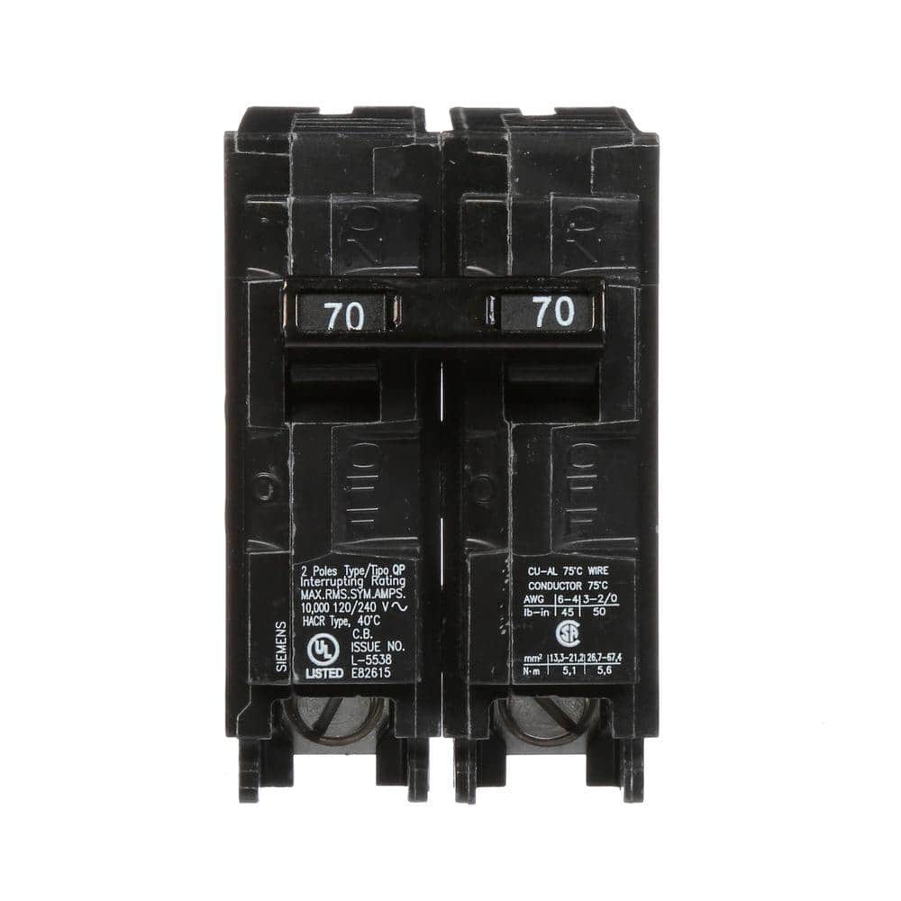 Siemens 70 Amp Double-Pole Type QP Circuit Breaker