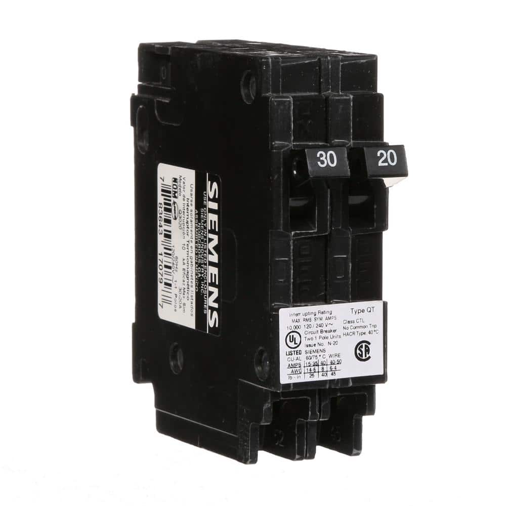 Siemens 30/20 Amp Single-Pole Duplex Circuit Breaker