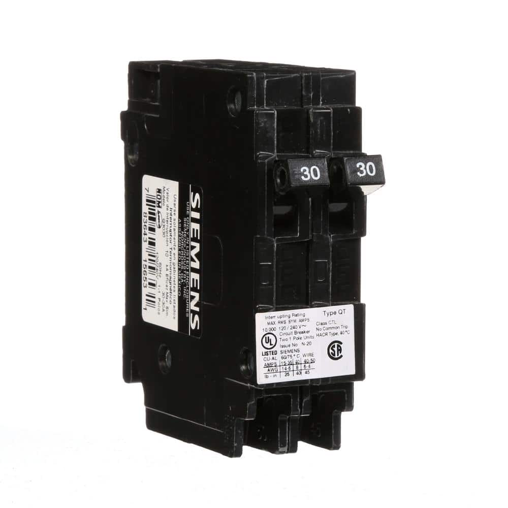 Siemens 2-30 Amp Single-Pole Type QT Tandem-Circuit Breaker