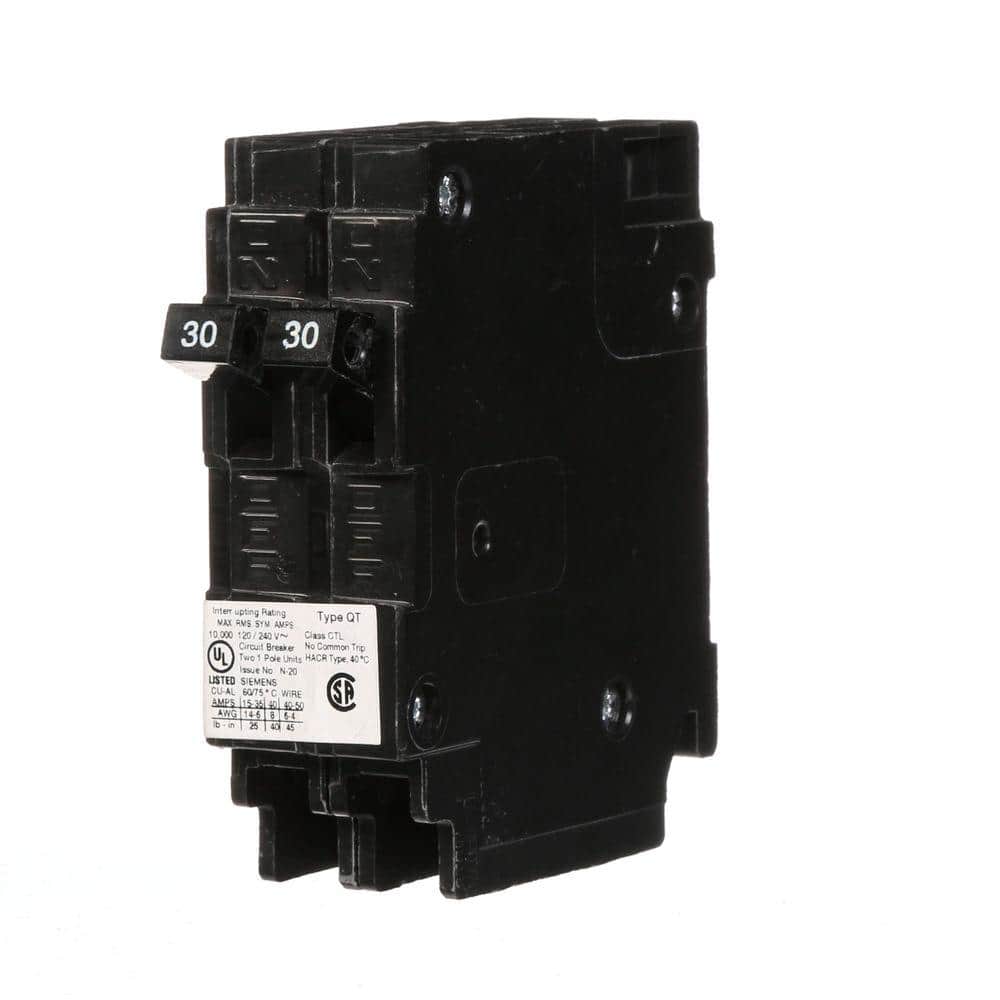 Siemens 2-30 Amp Single-Pole Type QT Tandem-Circuit Breaker