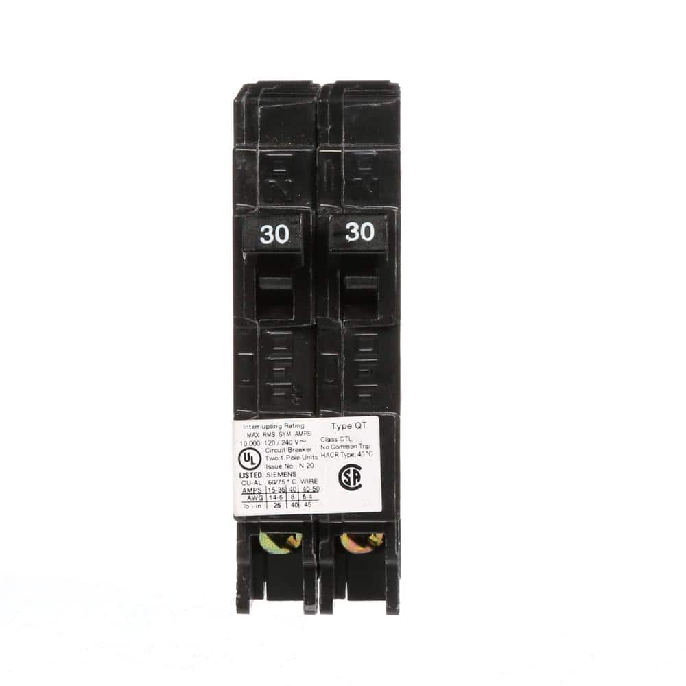 Siemens 2-30 Amp Single-Pole Type QT Tandem-Circuit Breaker