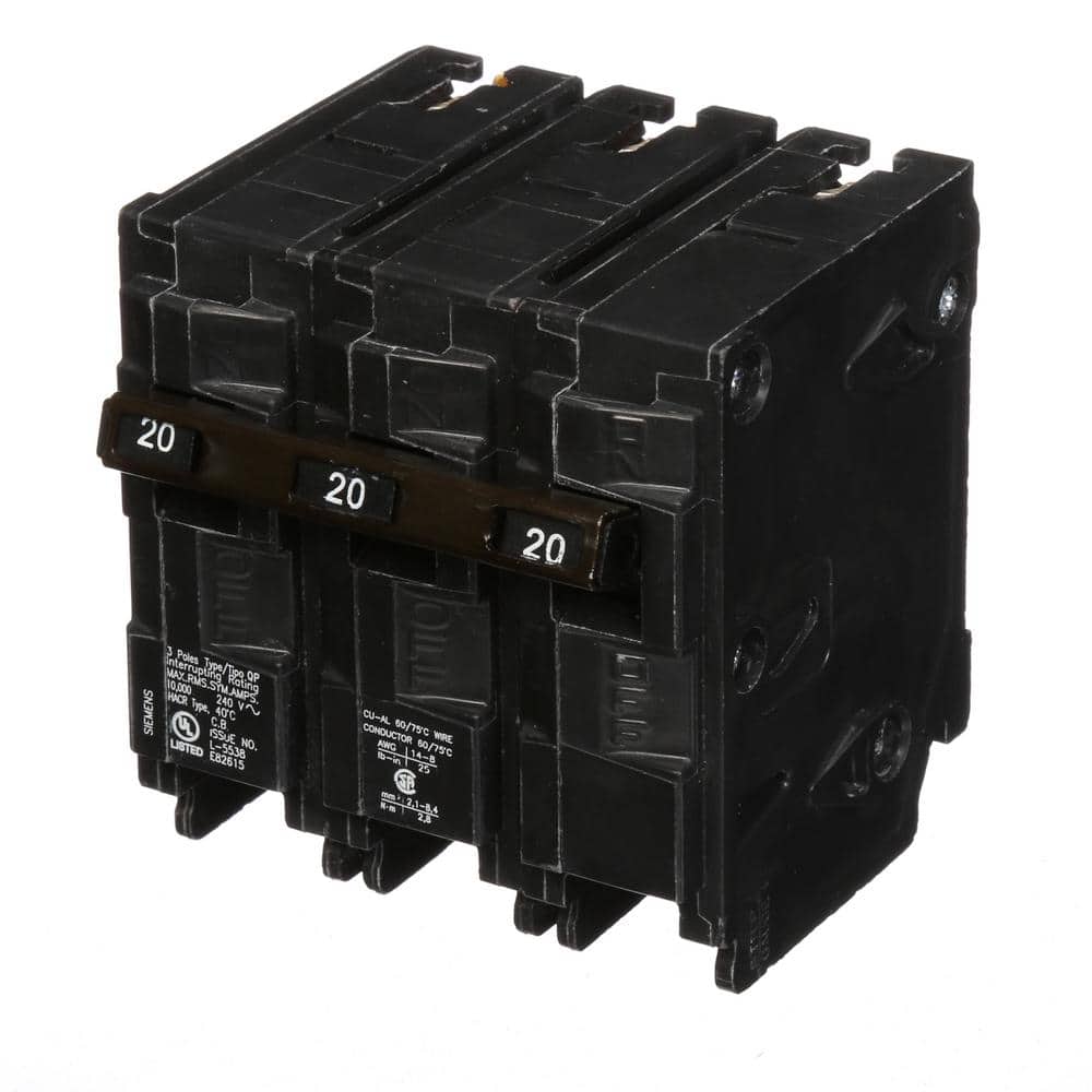 Siemens 20 Amp 3-Pole Type QP Circuit Breaker