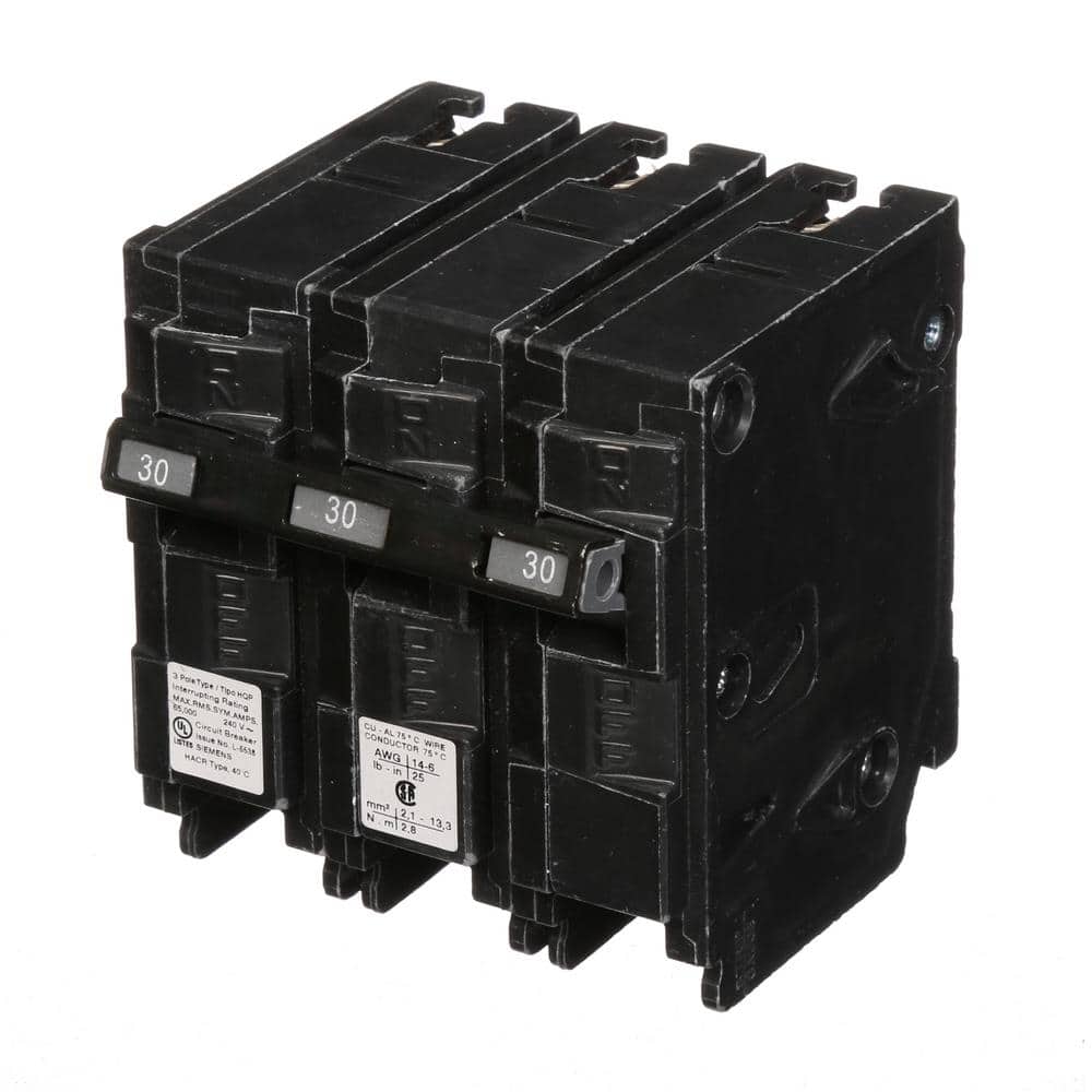 Siemens 30 Amp Three-Pole Type HQP 66kA Circuit Breaker