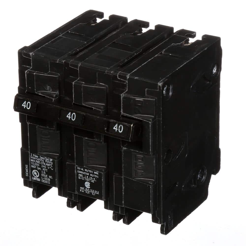 Siemens 40 Amp Three-Pole Type QP Circuit Breaker