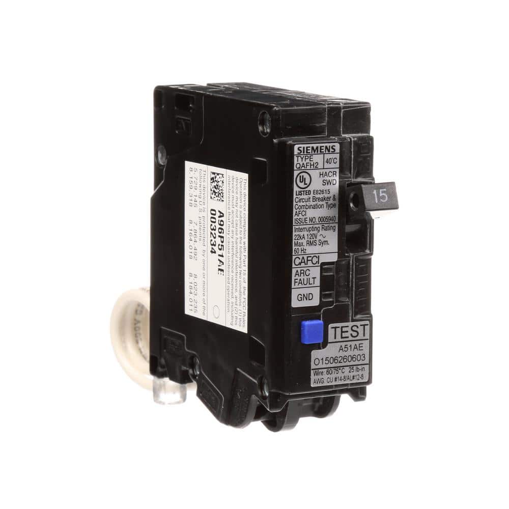 Siemens 15 Amp Single-Pole Circuit Breaker QAFH2 Combo AFCI