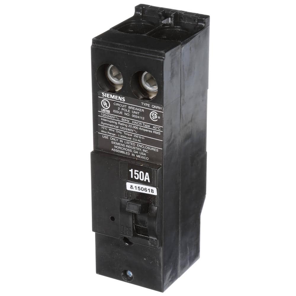 Siemens 150 Amp Double-Pole Type QNH 22kA Reverse Handle Circuit Breaker