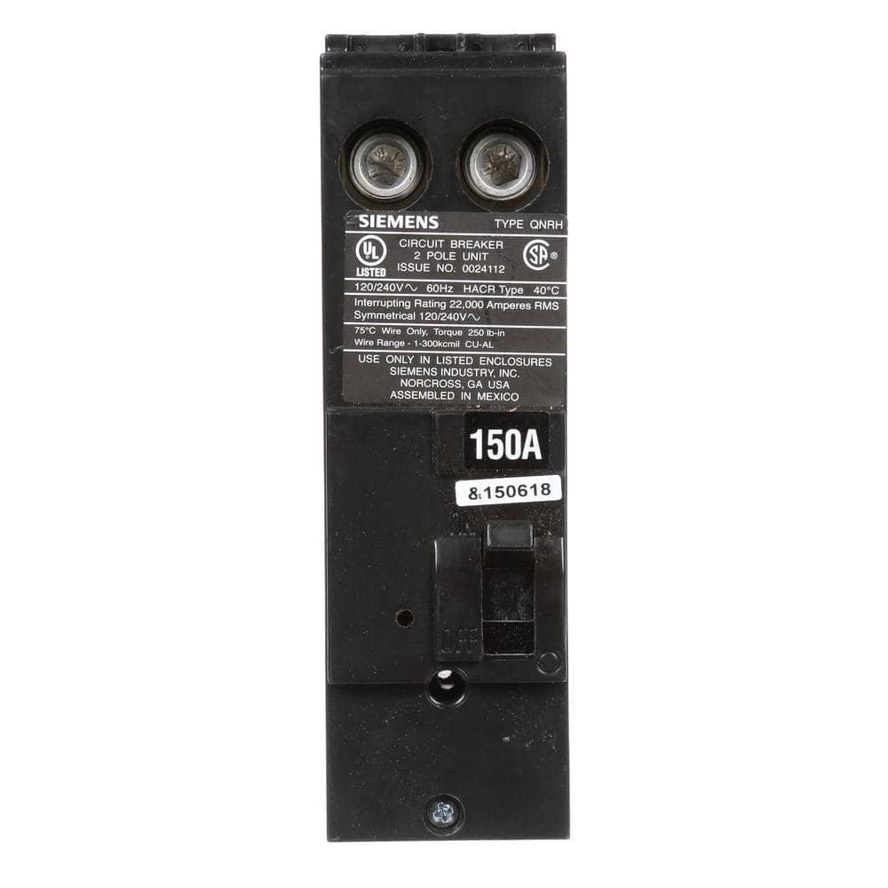 Siemens 150 Amp Double-Pole Type QNH 22kA Reverse Handle Circuit Breaker