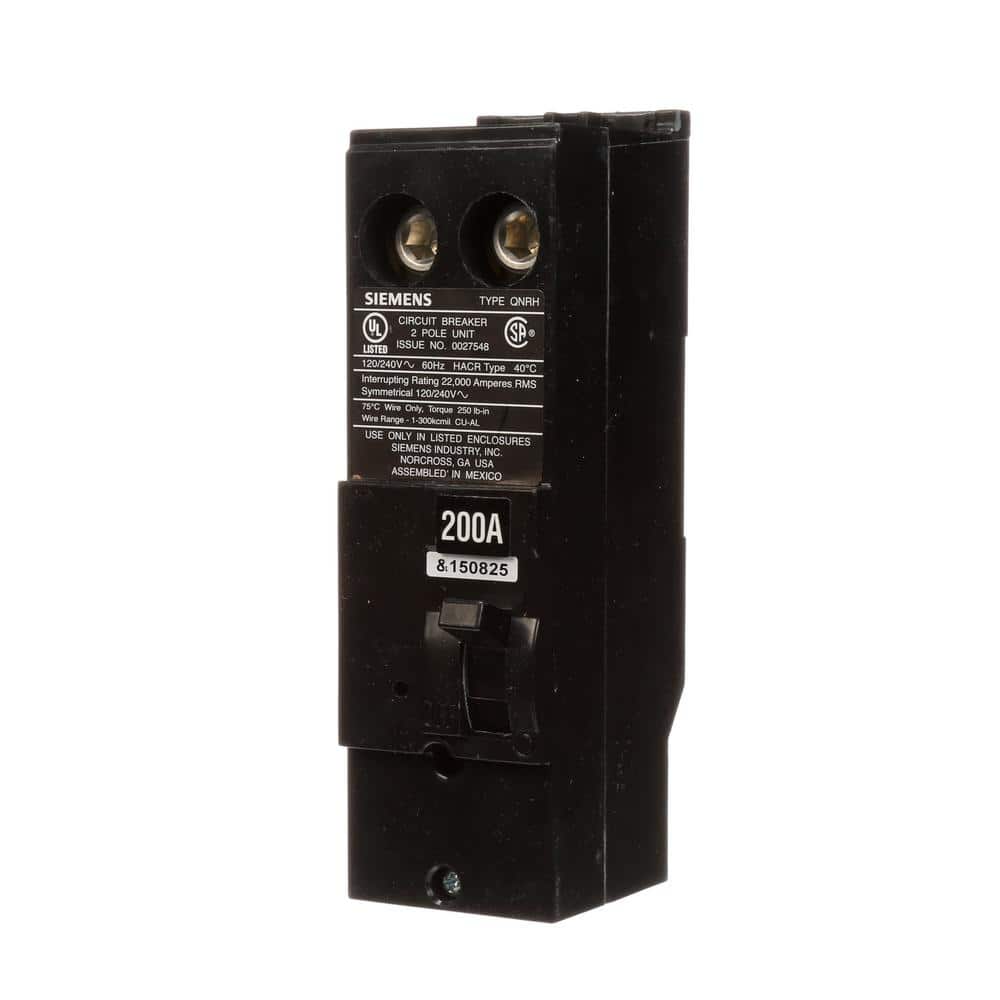 Siemens 200 Amp Double-Pole 22kA Type QN Reverse Handle Circuit Breaker