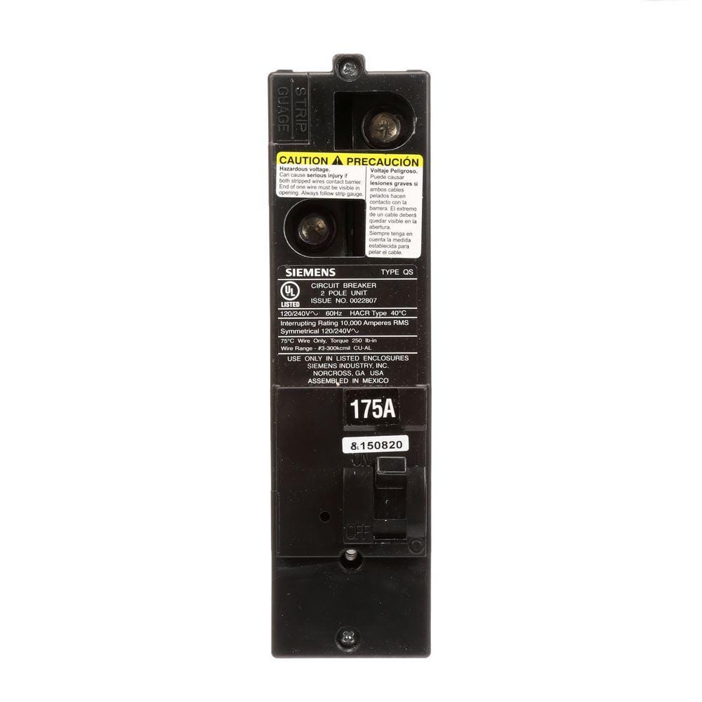 Siemens 175 Amp Double-Pole 10kA Type QS Multi-Family Main Breaker