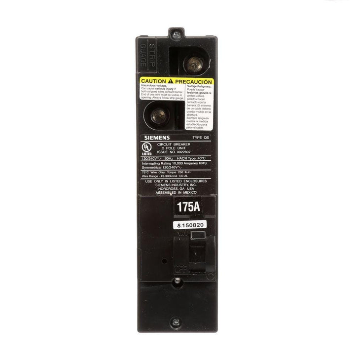 Siemens 175 Amp Double-Pole 10kA Type QS Multi-Family Main Breaker