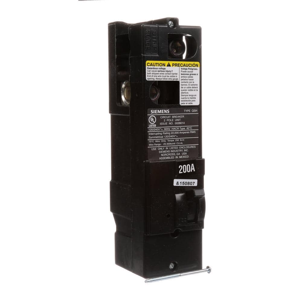 Siemens 200 Amp Double-Pole 22kA Type QS Multi-Family Main Breaker